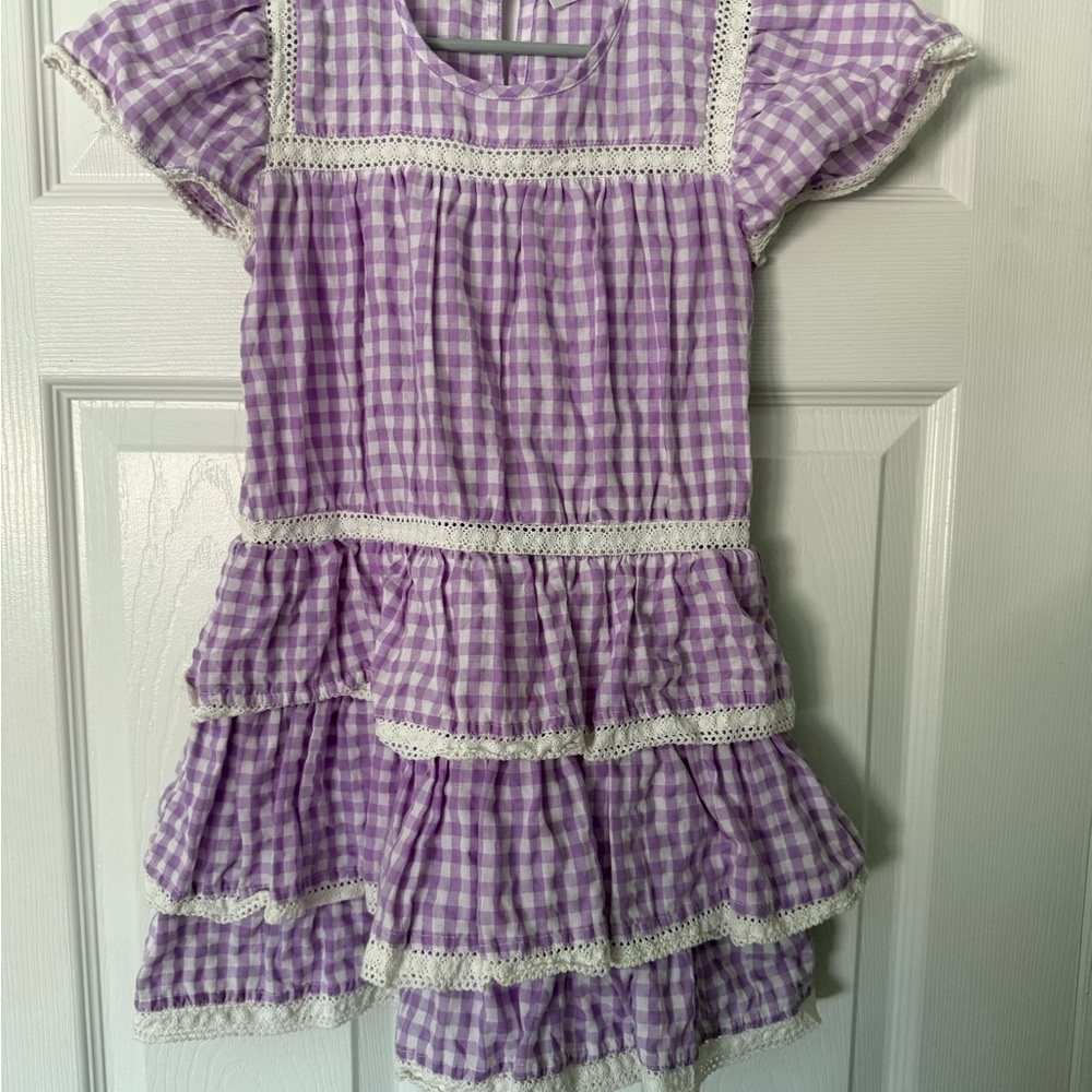 Purple Gingham Kids Dress